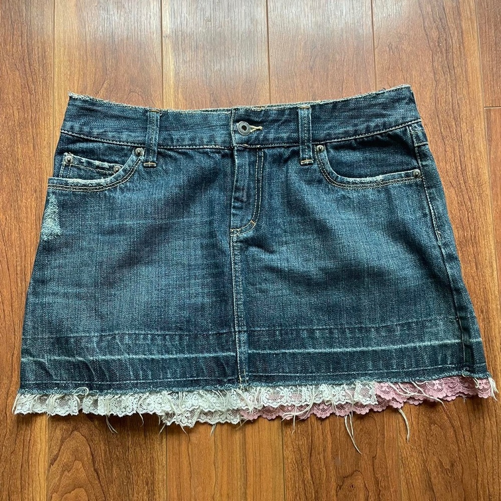 American Eagle Outfitters Women's Navy and Blue Skirt